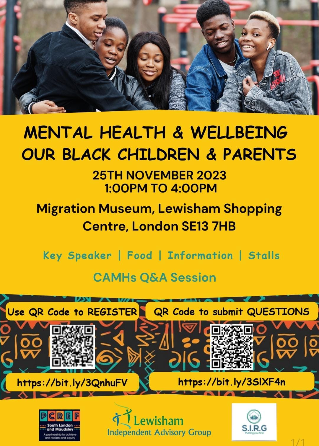 Mental Health & Wellbeing of our Black Children and Families  flyer