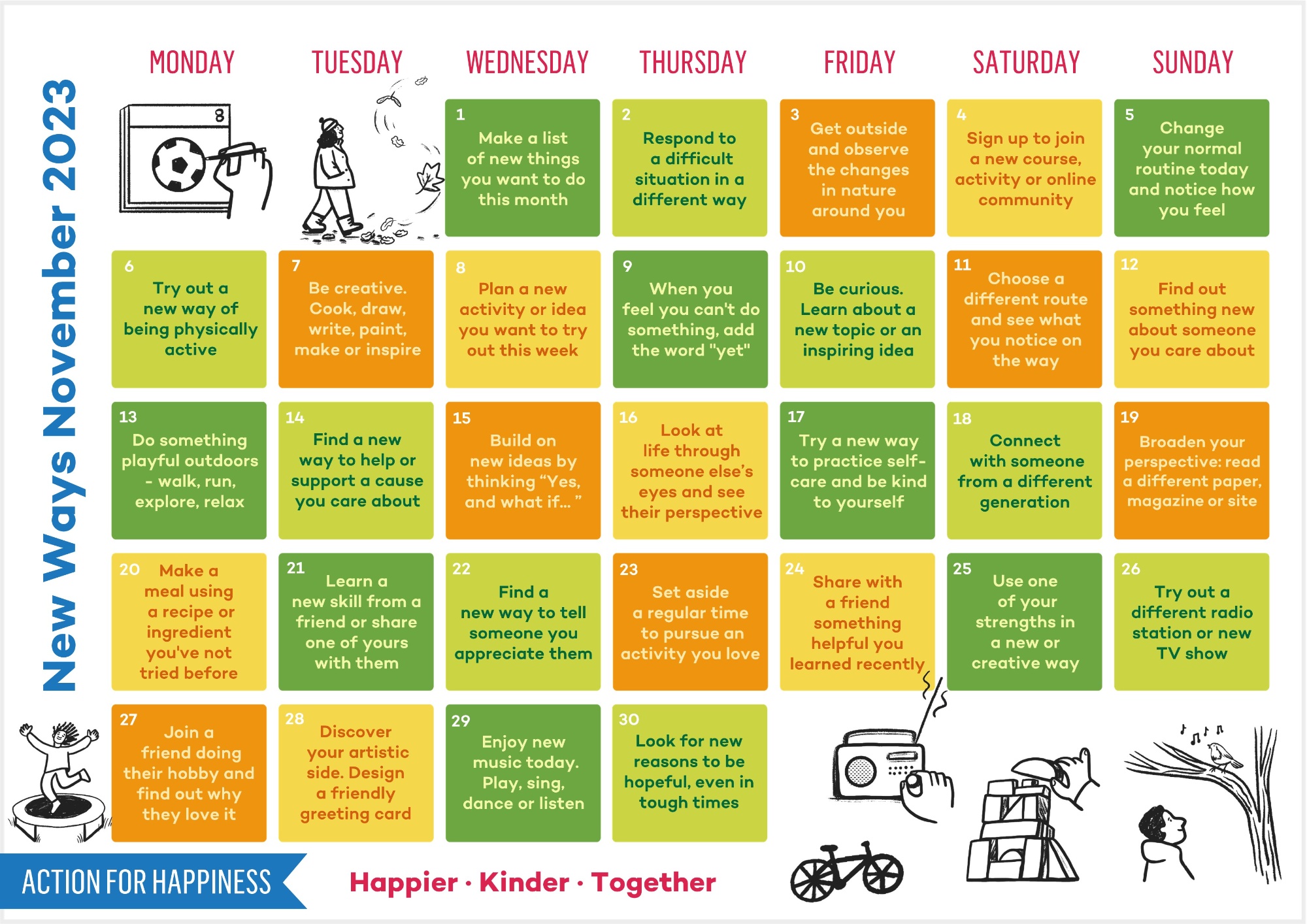 Action for happiness calendar