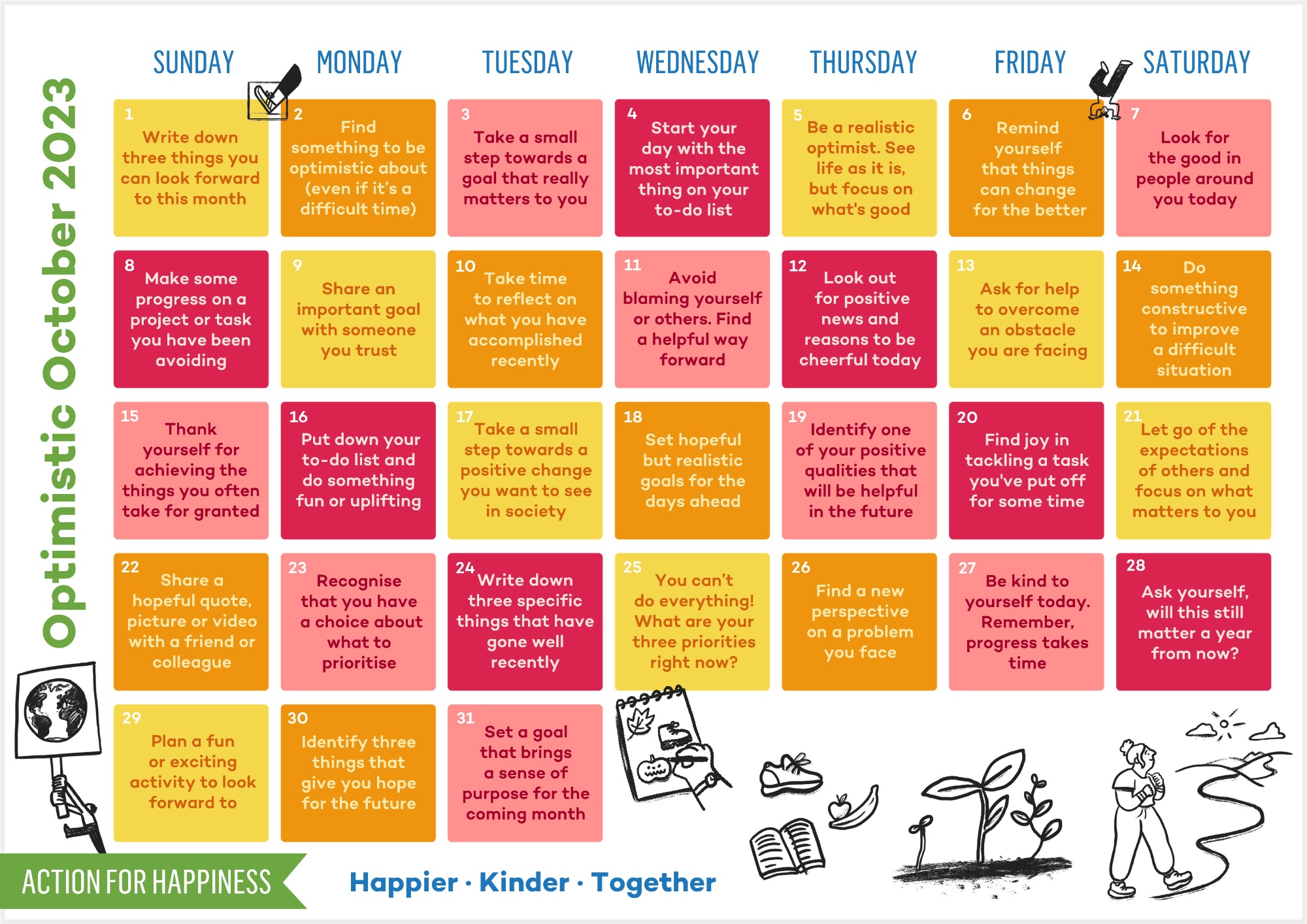 Action for happiness  calendar