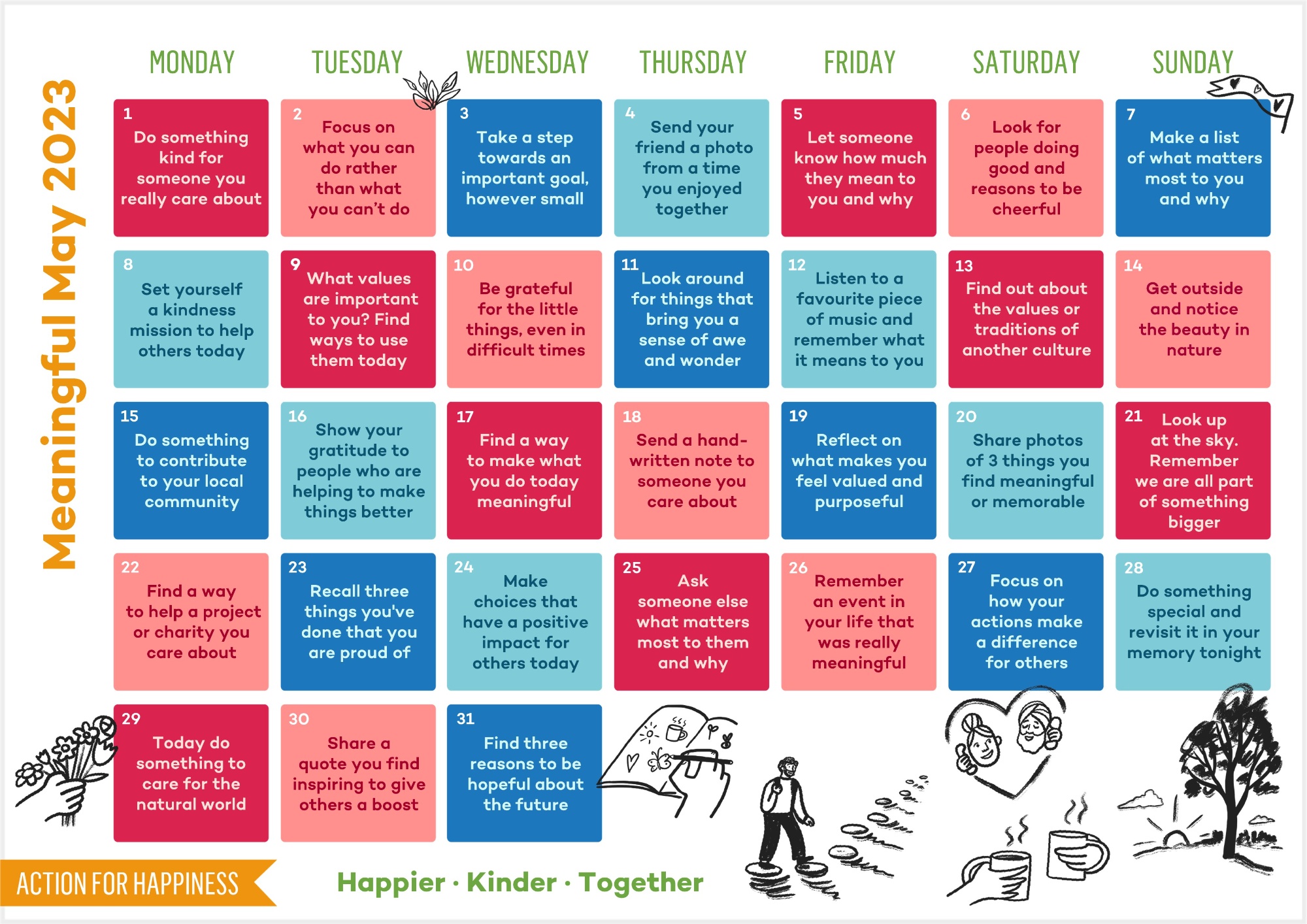 Action for Happiness calendar image